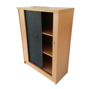 Stationery Cupboard with Roll-Up Door – Lockable Storage Unit (S033)