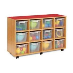 Mobile Pigeonhole Unit with Containers – 12 Division Storage (S044)