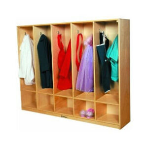 5-in-1 Locker Unit – Wooden Classroom Hanging Storage (S061)