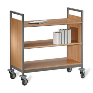 Book Trolley – Double-Sided Mobile Book Cart (S063)