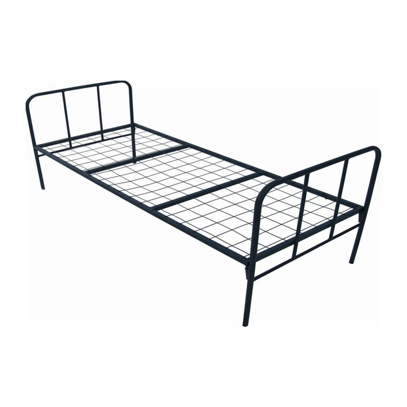 Single Steel Bed with Headboard and Foot End – Standard Bed Frame (S093)