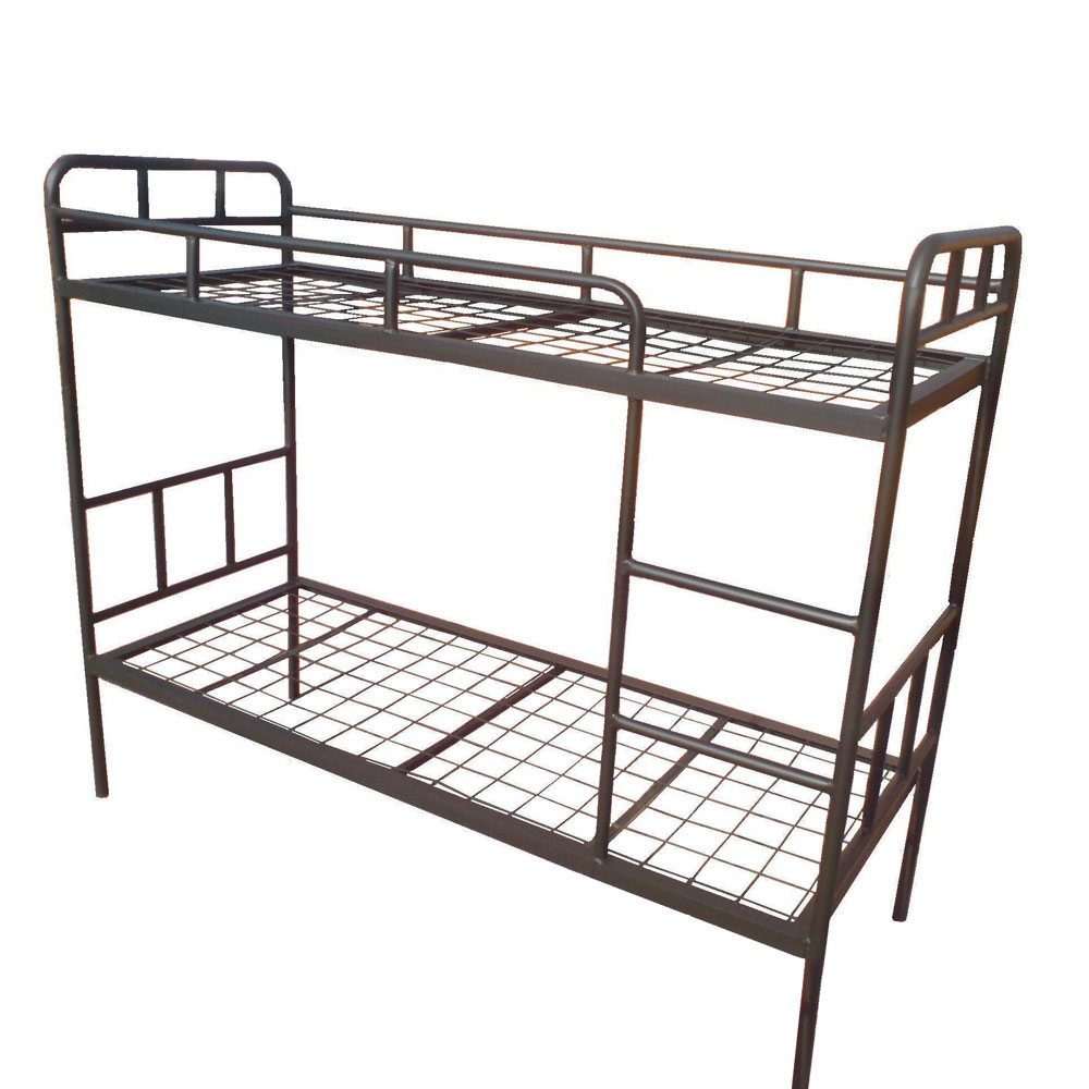 Single Bunk Bed – Steel Bunk Bed with Built-In Ladder (S094)